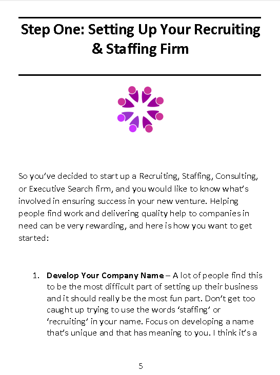 10 Easy Steps Crash Course Staffing Startup Ebook